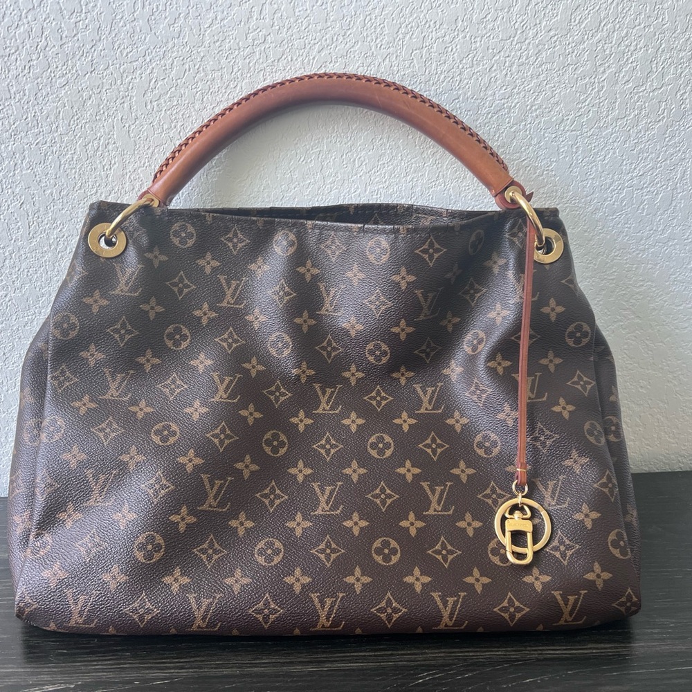 Louis Vuitton Monogram Canvas Brown & Tan Top-Handle Shoulder Bag